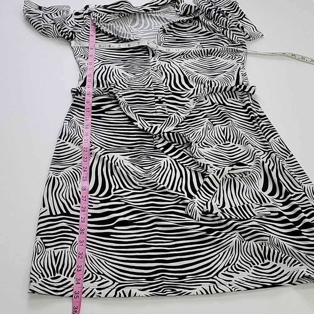 Merona Shirtwaist Zebra Print Dress SZ M - Picture 5 of 10